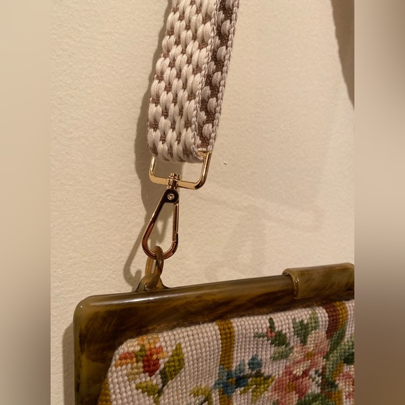 Vintage Needlepoint Floral Purse - Picture 3 of 5